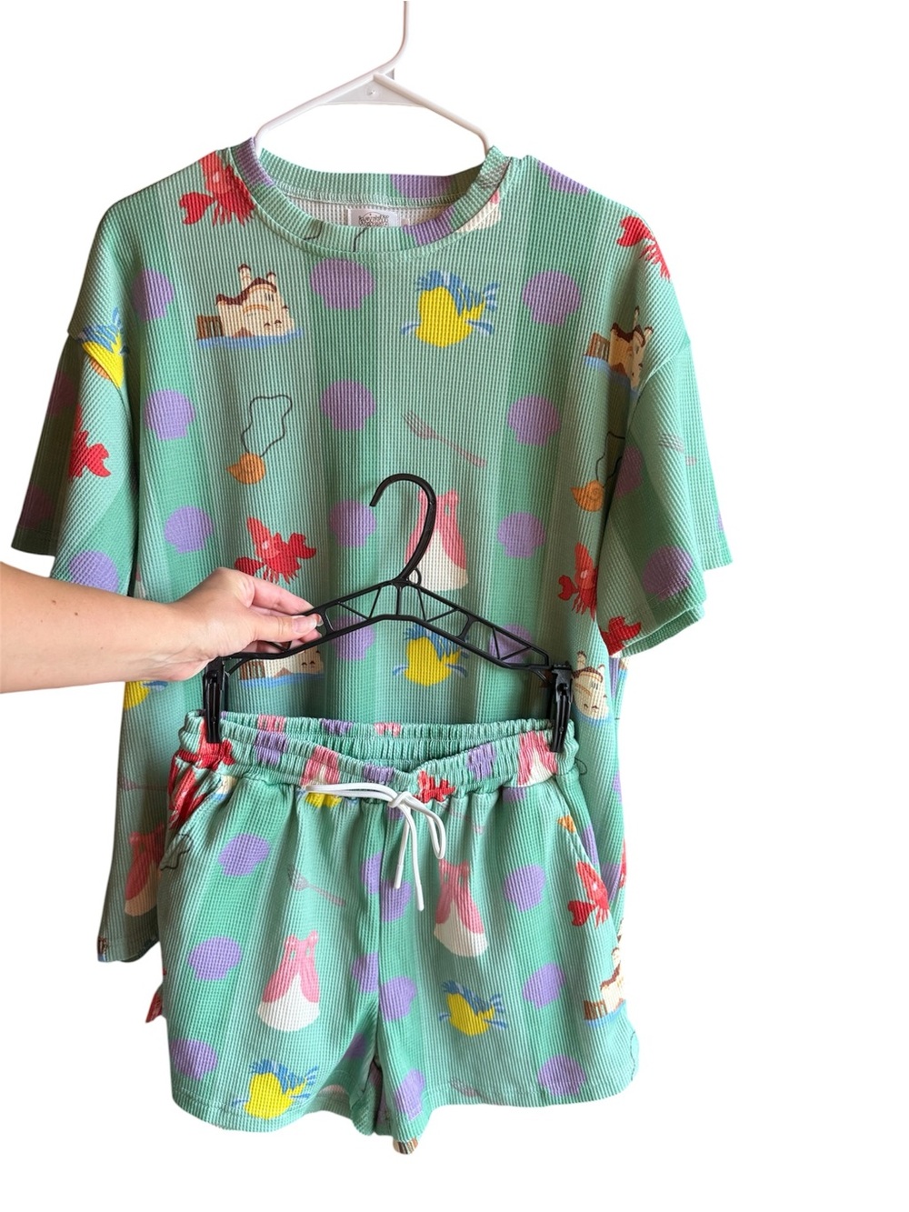NWOT Happily Ever Threads Little Mermaid Waffle Knit Lounge Set Size Small